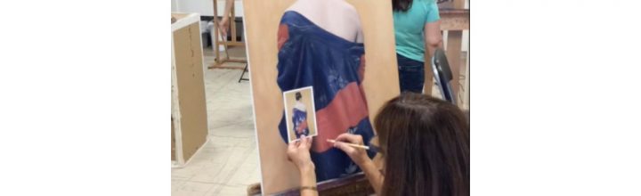 Artist Suzanne van Summern finishing her forgery Artist Suzanne van Summern finishing her forgery
